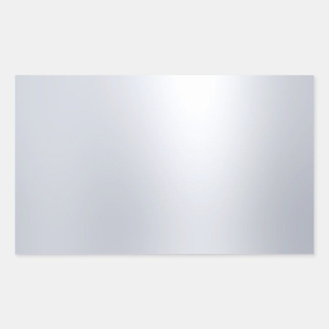 Pegatina Rectangular Plantilla en blanco de falso plateado con aspecto  (Anverso)