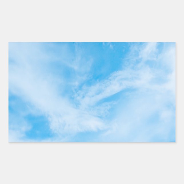 Pegatina Rectangular Plantilla en blanco de nubes blancas de naturaleza (Anverso)