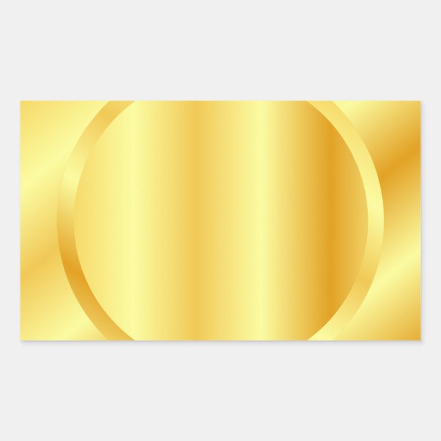 Pegatina Rectangular Plantilla en blanco de oro falso Agregar texto Mon (Anverso)