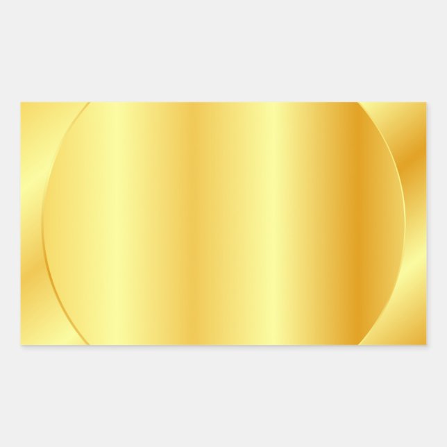 Pegatina Rectangular Plantilla en blanco de oro falso con aspecto metál (Anverso)