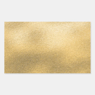 Pegatina Rectangular Plantilla en blanco de oro Faux Textured Relieve m