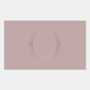 Pegatina Rectangular Plantilla en blanco de oro rosa creativo Agrega tu