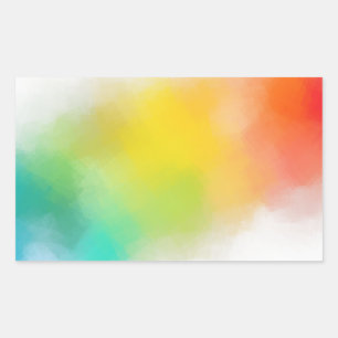 Pegatina Rectangular Plantilla en Blanco Personalizable Abstracto Color