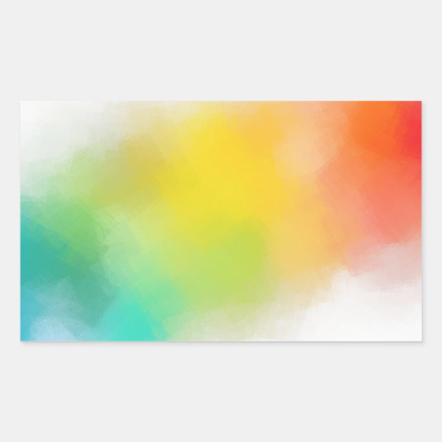 Pegatina Rectangular Plantilla en Blanco Personalizable Abstracto Color (Anverso)