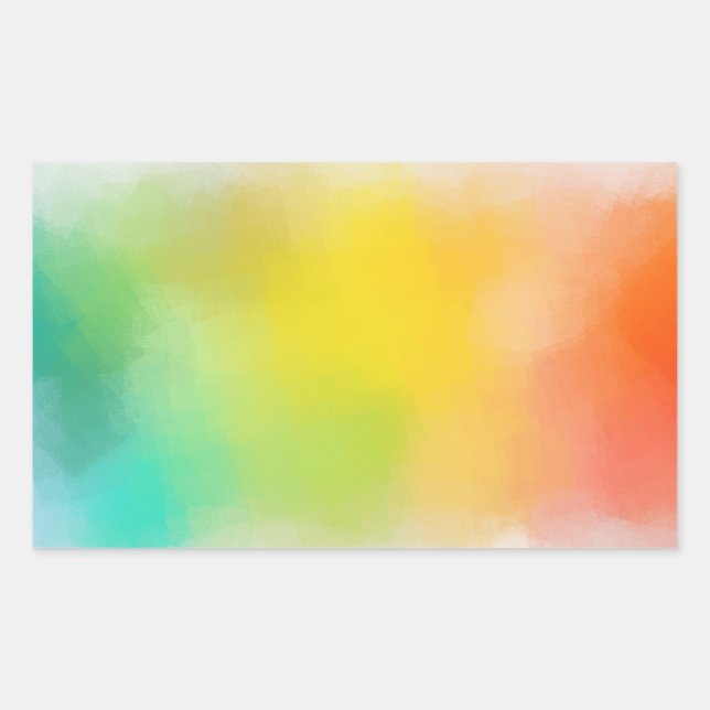 Pegatina Rectangular Plantilla en Blanco Personalizada Colorida Abstrac (Anverso)