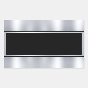 Pegatina Rectangular Plantilla en blanco personalizada con texto negro 