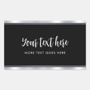 Pegatina Rectangular Plantilla Faux Simple Personalizada Escrita a Mano