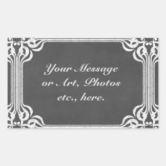 Pegatina Rectangular Plantilla - Fondo del tablero de cambios con borde