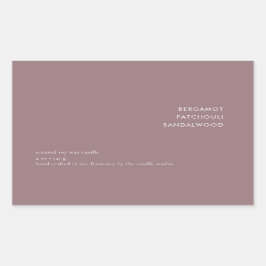 Pegatina Rectangular Plantilla Mínima Monocroma de Vela Mauve