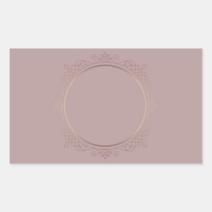 Pegatina Rectangular Plantilla moderna personalizada elegante de oro ro