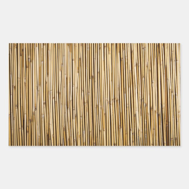 Pegatina Rectangular Plantilla personalizada de fondo natural de Bambú  (Anverso)