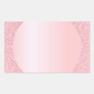 Pegatina Rectangular Plantilla Tendenciosa en Rosa Dorado Personalizada