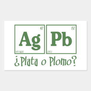 Pegatina Rectangular Plata o plomo
