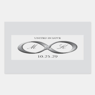 Pegatina Rectangular Platinum Infinity Hand Clasp Wedding Favor