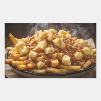 Pegatina Rectangular Plato de Poutine