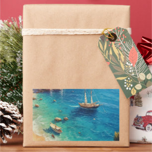 Pegatina Rectangular Playa de Grecia