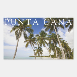 Pegatina Rectangular Playa en Punta Cana   República Dominicana