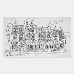 Pegatina Rectangular Plaza del General de Gaulle  Bailleul, Francia