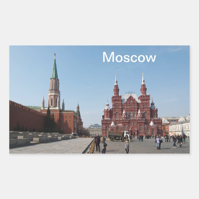Pegatina Rectangular Plaza Roja. Moscú, Rusia (Anverso)