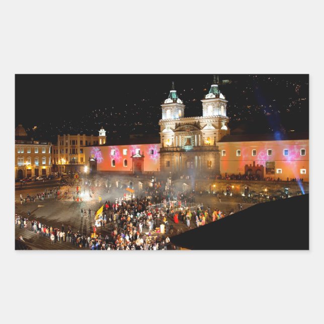 Pegatina Rectangular Plaza San Francisco (Anverso)