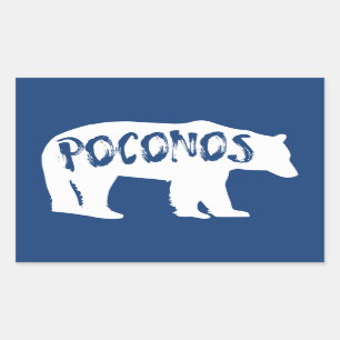 Pegatina Rectangular Poconos Bear