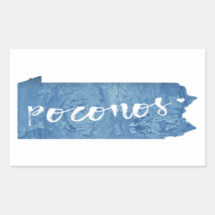 Pegatina Rectangular Poconos, grano de madera de Pensilvania