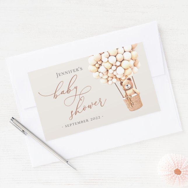 Pegatina Rectangular ¡Podemos Esperar! Baby Shower (Sobre)