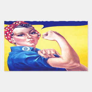 Pegatina Rectangular Podemos hacerlo Rosie the Riveter