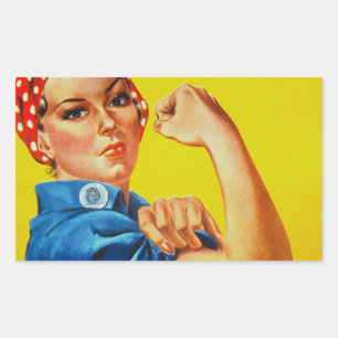 Pegatina Rectangular Podemos hacerlo Rosie the Riveter