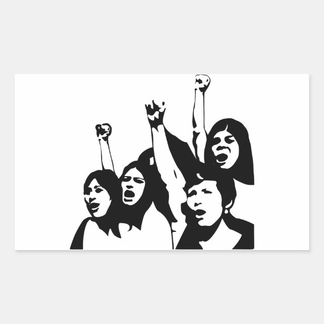 Pegatina Rectangular Poder femenino (Anverso)