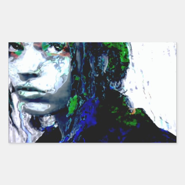 Pegatina Rectangular polaridad : kerica (Anverso)