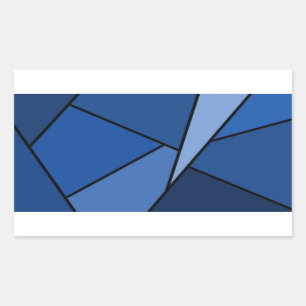 Pegatina Rectangular Polígonos azules abstractos