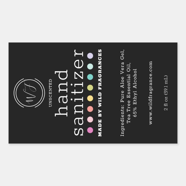 Pegatina Rectangular Polka Dot Chalkboard Soap de mano grande (Anverso)