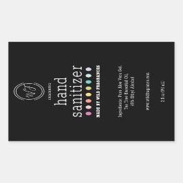 Pegatina Rectangular Polka Dot Chalkboard Soap de mano grande