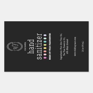 Pegatina Rectangular Polka Dot Chalkboard Soap de mano grande