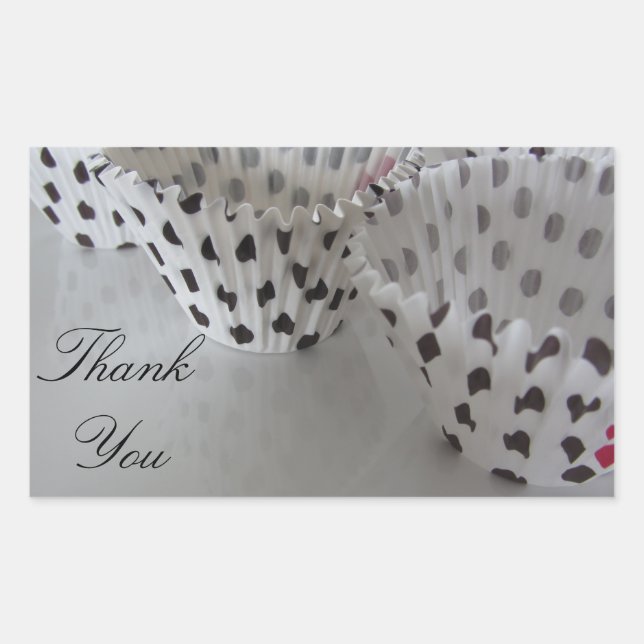 Pegatina Rectangular Polka Dot Cupcake Liners (Anverso)