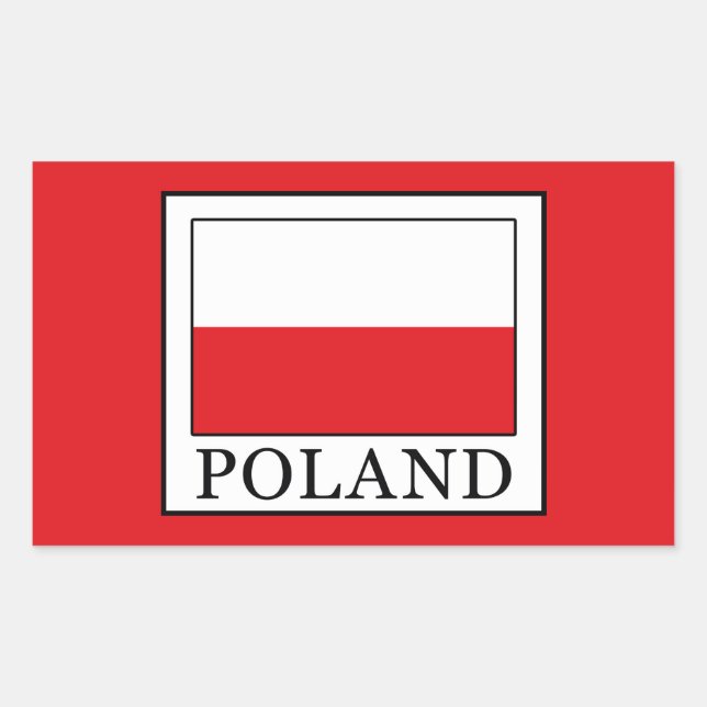 Pegatina Rectangular Polonia (Anverso)