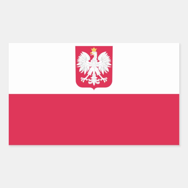 Pegatina Rectangular Polonia/Polonia/Bandera polaca (Anverso)