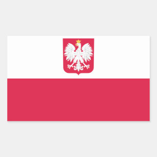 Pegatina Rectangular Polonia/poste/bandera polaca