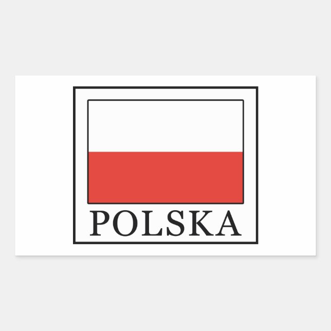 Pegatina Rectangular Polska (Anverso)