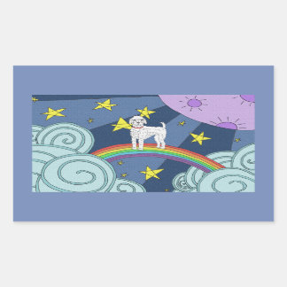 Pegatina Rectangular Poodle en Dreamland