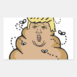 Pegatina Rectangular poop donald trump