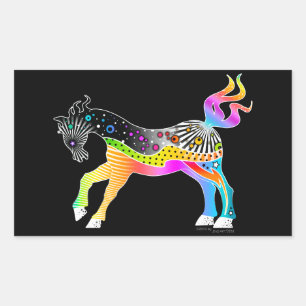 Pegatina Rectangular Pop Art HORSE