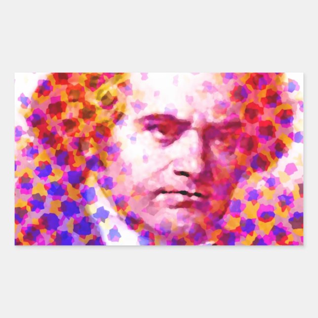 Pegatina Rectangular Pop Beethoven (Anverso)