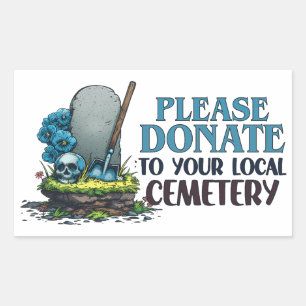 Pegatina Rectangular Por favor, donen a su cementerio local
