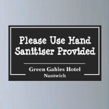 Por Favor, Usa Hand Sanitiser. Baño del Hotel