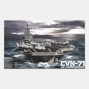 Pegatina Rectangular Portaaviones Theodore Roosevelt S rectangular