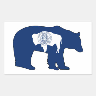 Pegatina Rectangular Portaestandarte de Wyoming