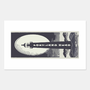 Pegatina Rectangular Portland Head Maine Lighthouse Moon