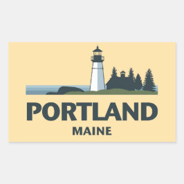 Pegatina Rectangular Portland Maine Estados Unidos